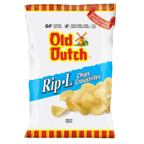 Old Dutch Foods Ltd. Rip-L Potato Chips Plain 330 g