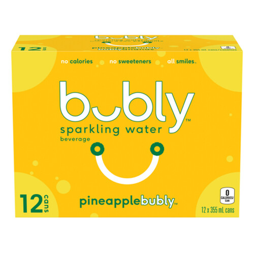 Bubly Sparkling Water Pineapple 12 x 355 ml (cans)