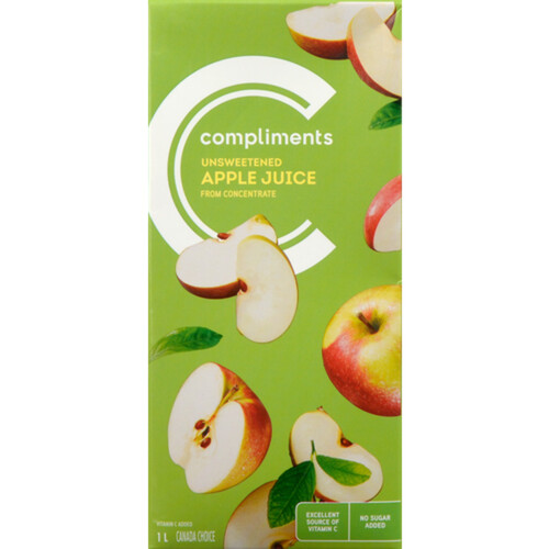 Compliments Unsweetened Juice Apple 1 L