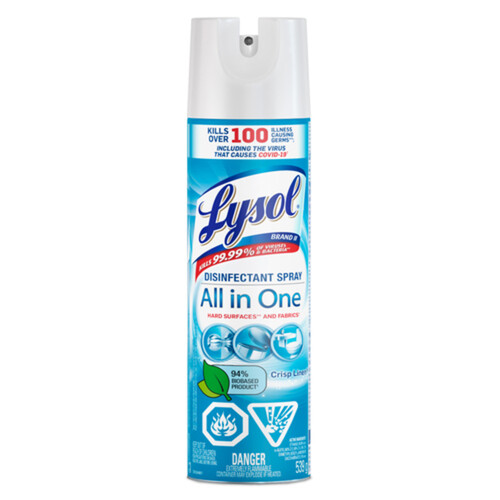 Lysol Disinfectant Spray All In One Clean Linen 539 g