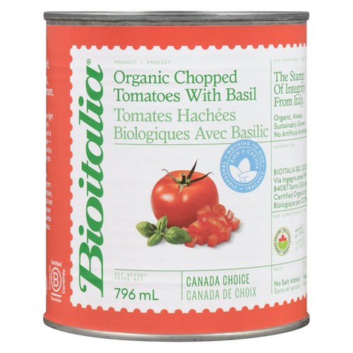 Bioitalia Organic Chopped Tomatoes With Basil 796 ml