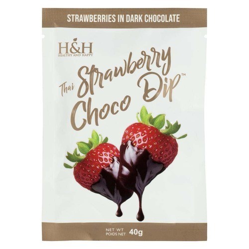 H&H Happy & Healthy Strawberries Chocolate Dipped 40 g
