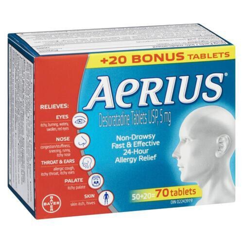 Aerius Desloratadine Tablets 70 Count