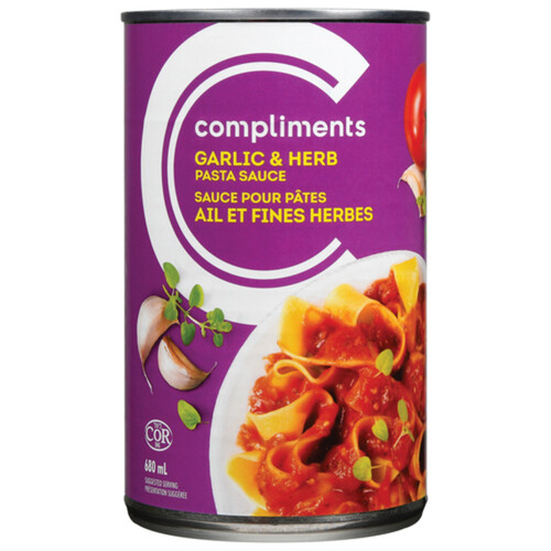 Compliments Pasta Sauce Garlic and Herb 680 ml
