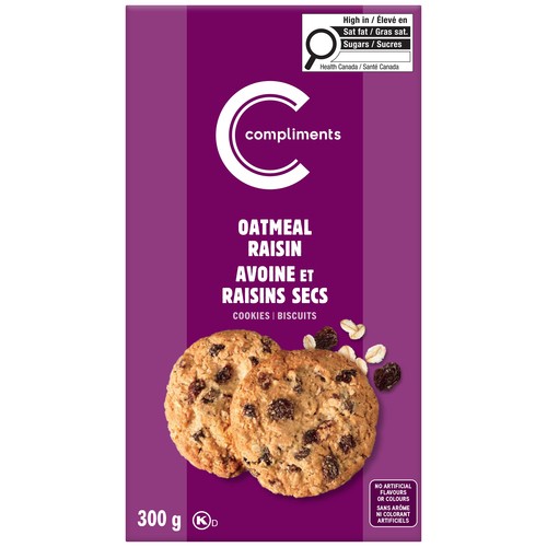 Compliments Cookies Oatmeal Raisins 300 g