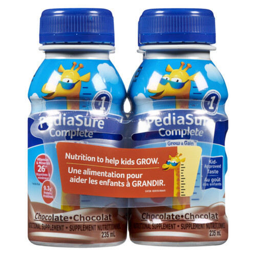 PediaSure Complete Nutritional Supplement Drink Chocolate 4 x 235 ml (Bottles)