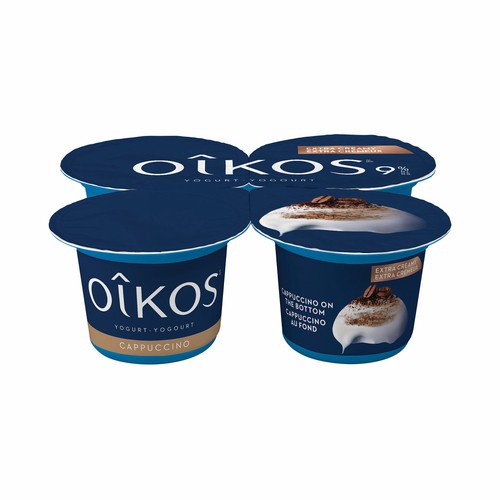 Oikos 9% Greek Yogurt Extra Creamy Cappuccino On The Bottom 4 x 95 g