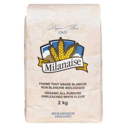 La Milanaise Organic Flour All Purpose White Unbleached 2 kg 