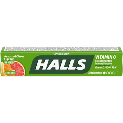 Halls Defense Vitamin C Lozenges Assorted Citrus 9 Count