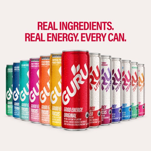 Guru Energy Drink Natural Original 24 x 355 ml (cans)