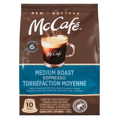 McCafé Coffee Pods Medium Roast Espresso Capsules 10 Count