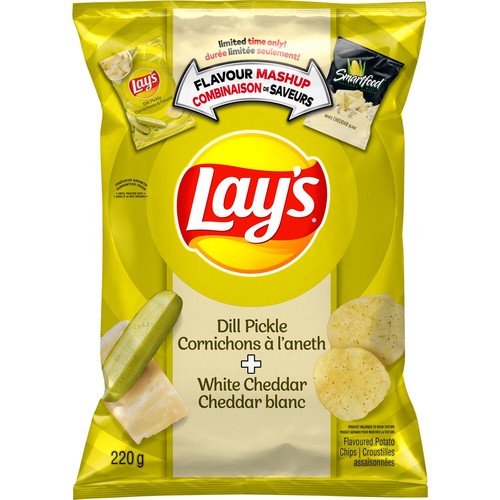 Lay's Potato Chips Dill Pickle & White Cheddar Flavoured 220 g