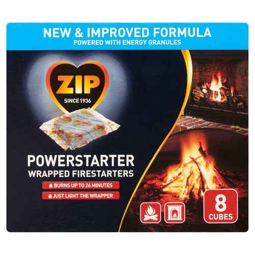 Zip Powerstarter Wrapped Fire Starter 8 Cubes