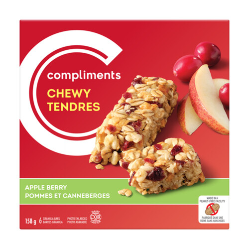 Compliments Granola Chewy Apple Berry Bar 158 g