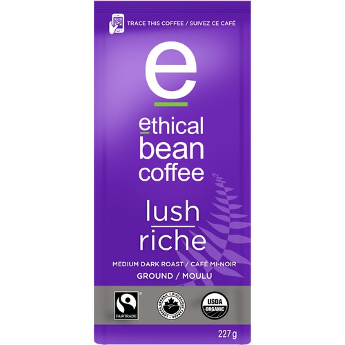 Ethical Bean Organic Ground Coffee Lush Medium Dark Roast 227 g