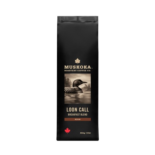 Muskoka Roastery Coffee Co Handcrafted Ground Coffee Loon Call Breakfast Blend 454 g