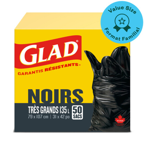 Glad Garbage Bags Black Extra Large 50 Bags