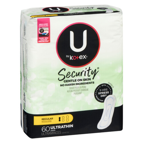 Kotex Security Ultra Thin Pads Regular No Wings 60 Count - Voilà
