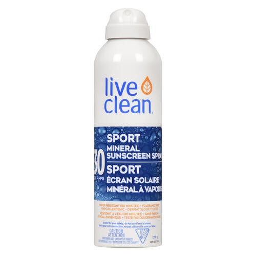 Live Clean Sport Mineral Sunscreen Spray SPF 30 177 g