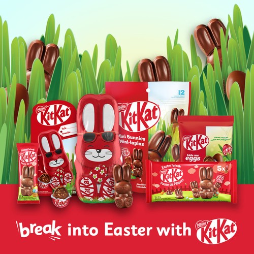 Nestlé Easter Break Kitkat Chocolate and Wafer Bunnies 12 Pack 132 g