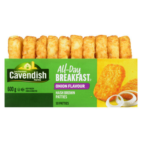 Cavendish Farms All-Day Breakfast Frozen Hash Brown Patties Onion Flavour 600 g 