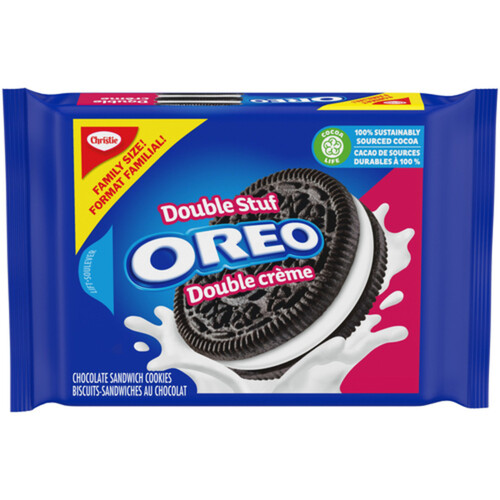 Oreo Double Stuf Sandwich Cookies Family Size Resealable Pack 436 g