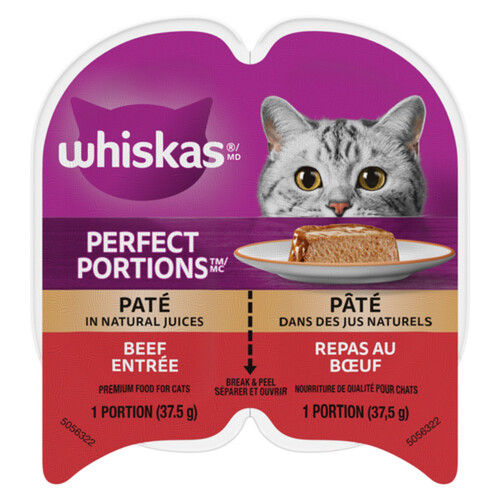 Whiskas Perfect Portions Adult Wet Cat Food Beef Paté  75 g