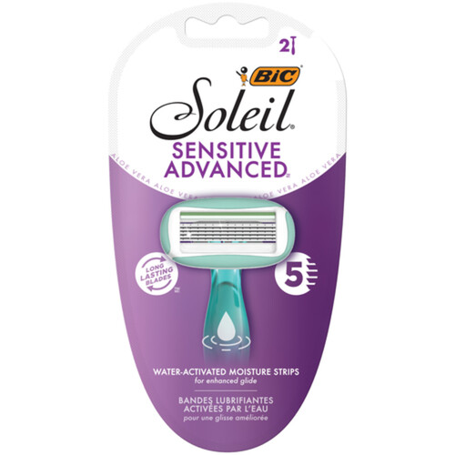 Bic Soleil Sensitive Advanced 5 Flexible Blades Razor 2 Razors