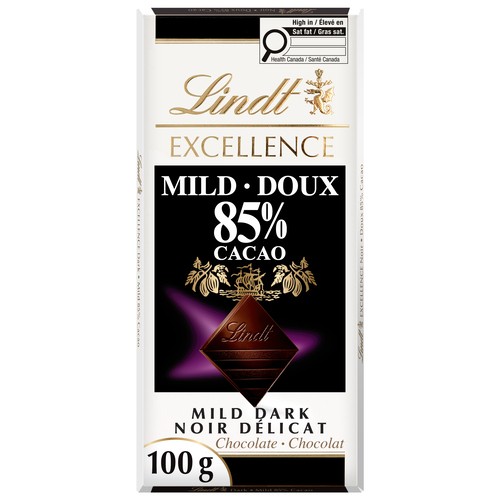 Lindt Excellence 85% Chocolate Bar Mild Family Size 100 g