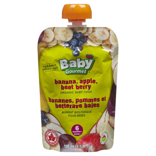 Baby Gourmet Organic Baby Food Banana Apple Beet Berry 128 ml