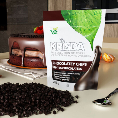 Krisda Semi Sweet Stevia Chocolate Chips 285 g