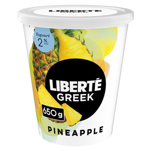 Liberté Greek 2 Yogurt High Protein Extra Fruit Pineapple 650 g Voilà Online Groceries & Offers