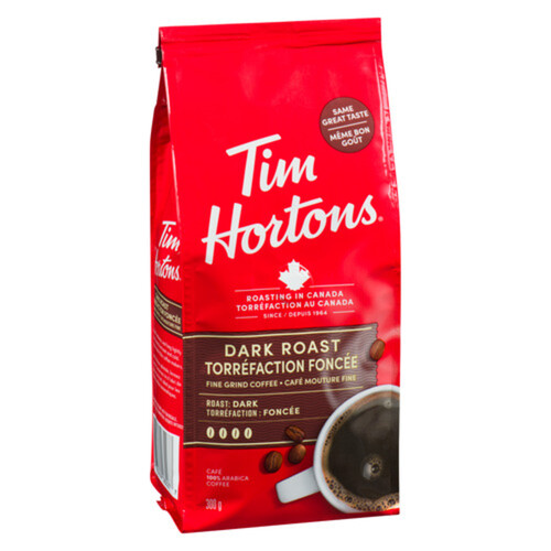 Tim Hortons Ground Coffee Fine Grind Dark Roast 300 g