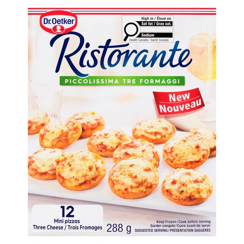 Dr. Oetker Ristorante Frozen Mini Pizzas Three Cheese 12 x 24 g