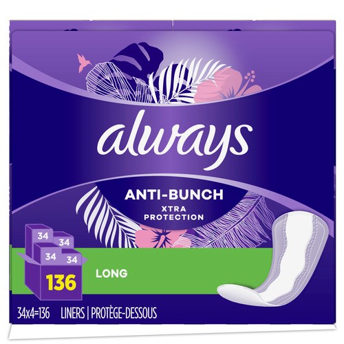 Always Panty Liners Long 136 Count