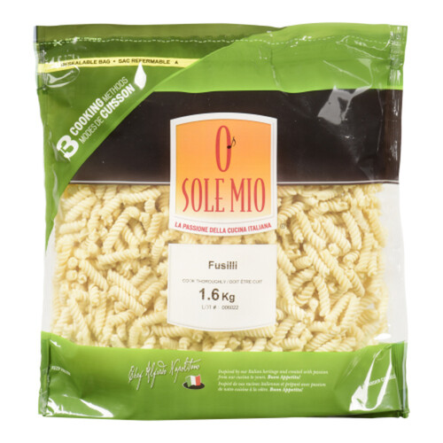 O'Sole Mio Frozen Fusilli Nature Pasta 1.6 kg