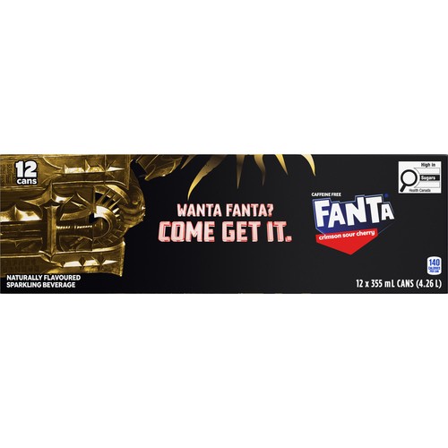 Fanta Caffeine-Free Sparkling Beverage Crimson Sour Cherry 12 x 355 ml (cans)