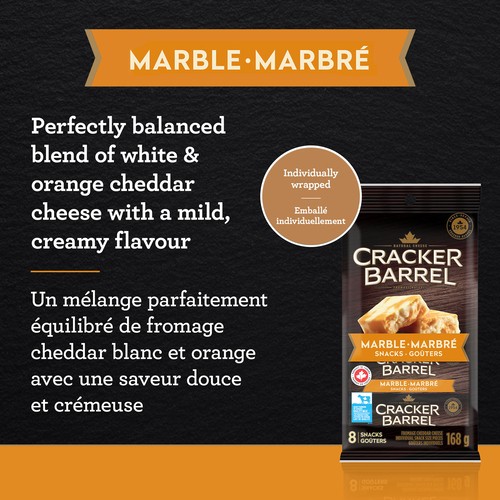 Cracker Barrel Cheese Snacks Marble 8 Pack 168 g