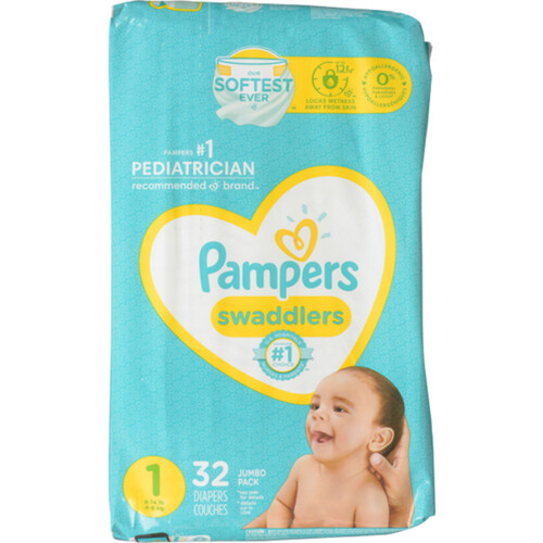 Pampers Diapers Swaddlers Newborn Size 1 32 Count
