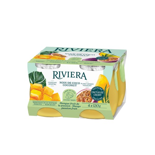 Riviera Plant Based Coconut Yogurt Mango Passion Fruit 4 x 120 g