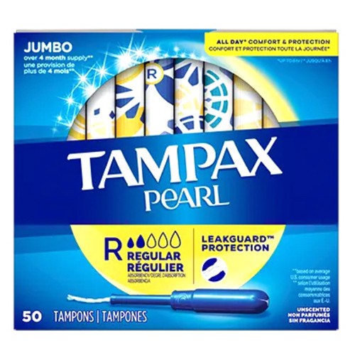 Tampax Pearl Tampons Regular 50 Count
