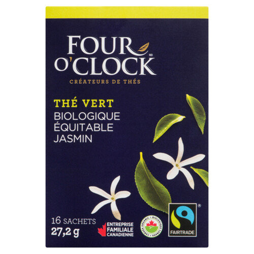 Four O'Clock Organic Green Tea Fairtrade Jasmine 16 Tea Bags