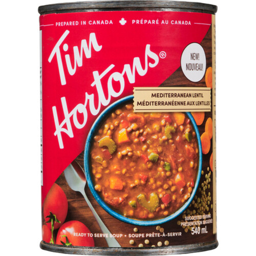 Tim Hortons Soup Mediterranean Lentil 540 ml