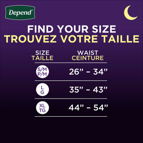 Depend Night Defense  Incontinence Underwear Men Overnight S/M 16 Count