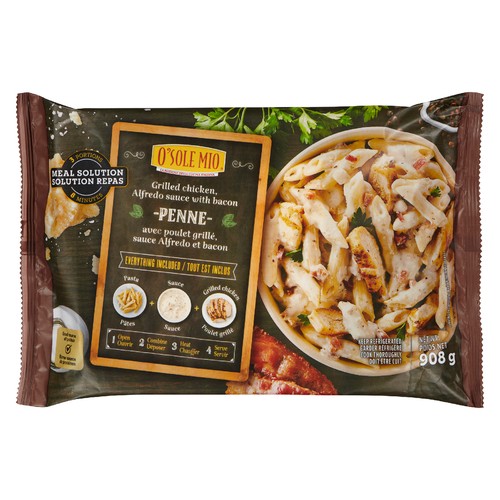 O'Sole Mio Penne Pasta Grilled Chicken Alfredo Sauce With Bacon 908 g