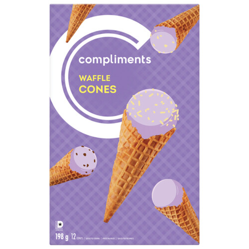 Compliments Ice Cream Cones Waffle 12 Pack