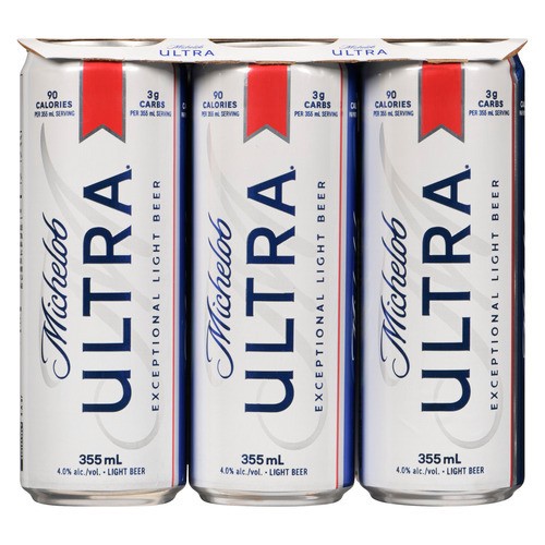 Michelob Ultra Beer 4% Alcohol 6 x 355 ml (cans)