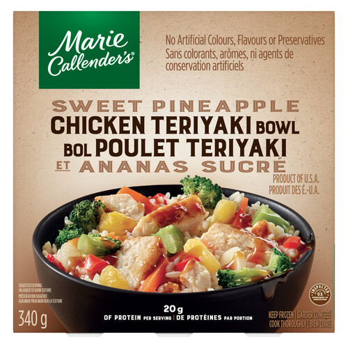 Marie Callender's Frozen Entrée Bowl Sweet Pineapple Chicken Teriyaki 349 g