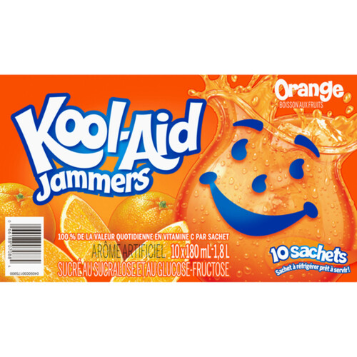 Kool-Aid Jammers Fruit Beverage Orange 10 x 180 ml