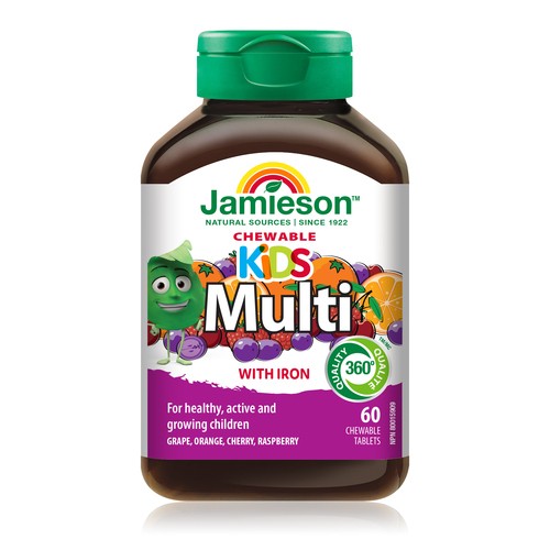 Jamieson Multivitamin & Mineral Supplement For Kids Chewable Tablets 60 Count